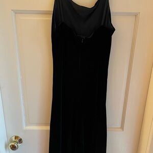 J Crew black velveteen gown